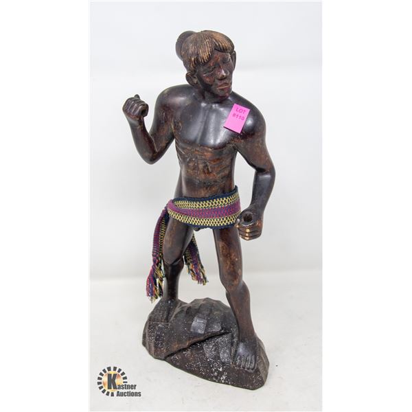 WOODEN WARRIOR CARVING *AS IS*