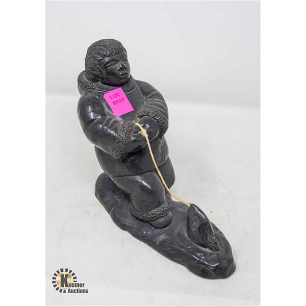 INDIGENOUS FISHERMAN STONE CARVING