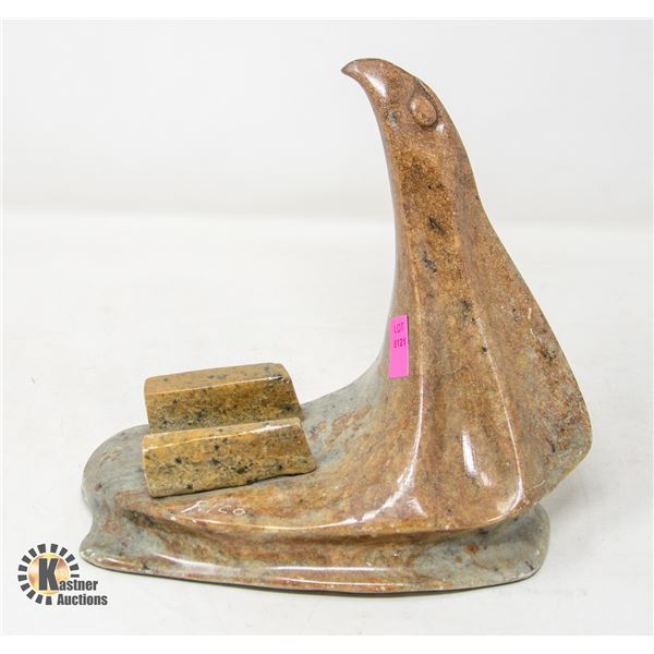 EAGLE STONE CARVED HOLDER