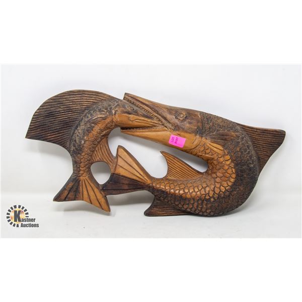 FISH WOOD CARVED WALL HANGING