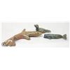 Image 1 : THREE PIECE STONE CARVING; SEALS AND DOLPHIN