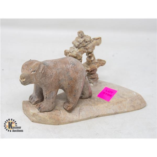 BEAR INUKSHUK STONE CARVING
