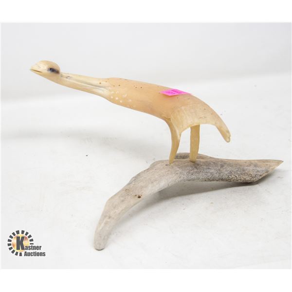 ANTLER/BONE BIRD CARVING
