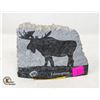 Image 1 : ETCHED SOAPSTONE CARVING; MOOSE