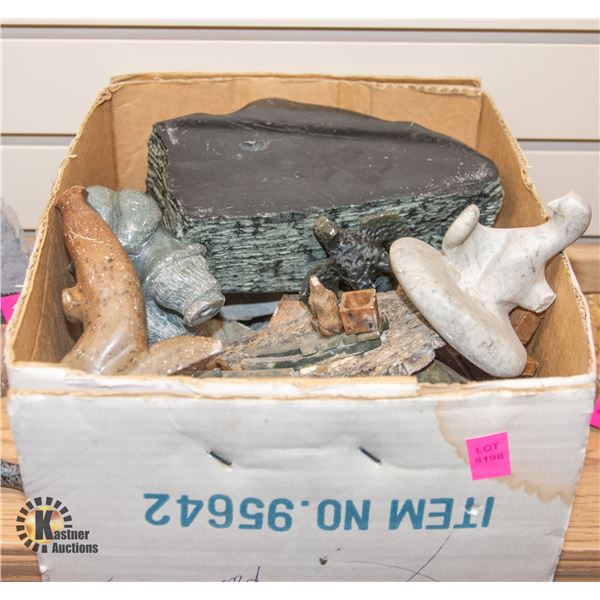 LARGE LOT OF ASSORTED DAMAGED SOAPSTONE
