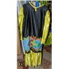 Image 1 : WOMENS REGALIA DRESS; BLACK AND YELLOW