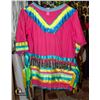 Image 1 : WOMENS REGALIA JINGLE DRESS; PINK AND YELLOW