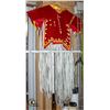 Image 1 : INDIGENOUS REGALIA TOP; RED AND WHITE FRINGE