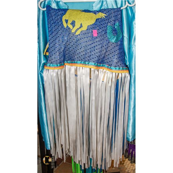 INDIGENOUS REGALIA DANCING SHAWL; BLUE W/