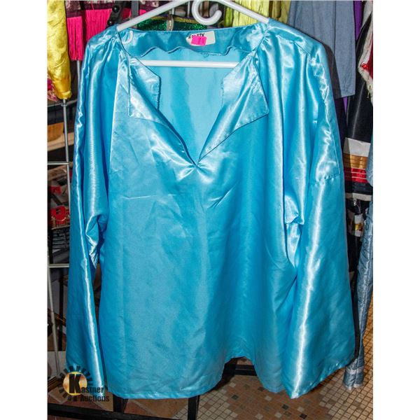 INDIGENOUS REGALIA DRESS SHIRT; BLUE