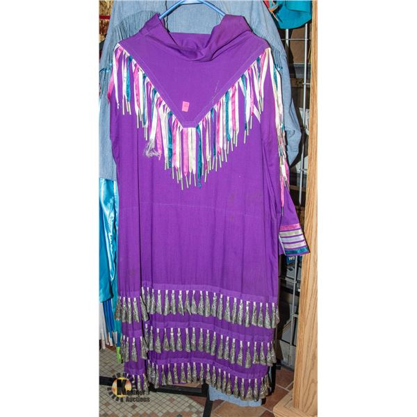 INDIGENOUS REGALIA JINGLE DRESS; PURPLE