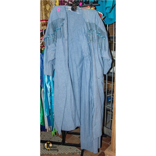 TWO PIECE WOMENS BLUE LONG COAT AND JUMPER