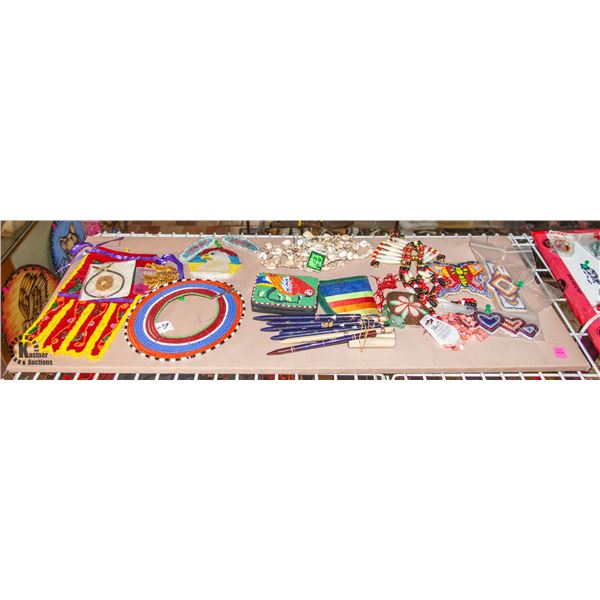 LARGE ASSORTED INDIGENOUS BEADED INSIGNIAS,