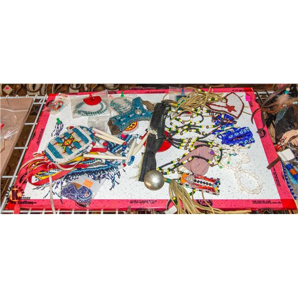 LARGE ASSORTED INDIGENOUS BEADED INSIGNIAS,