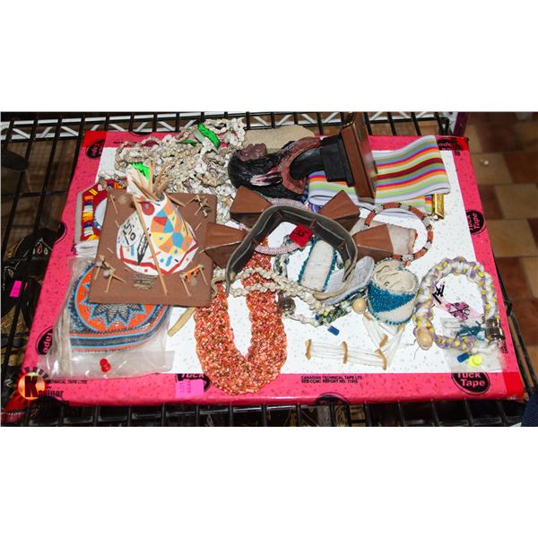 LARGE ASSORTED INDIGENOUS BEADED INSIGNIAS,