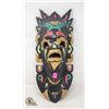 Image 1 : WOOD CARVED WALL HANGING WARRIOR MASK