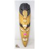 Image 1 : HAND CARVED WOODEN MASK WALL HANGING; BLONDE WOOD