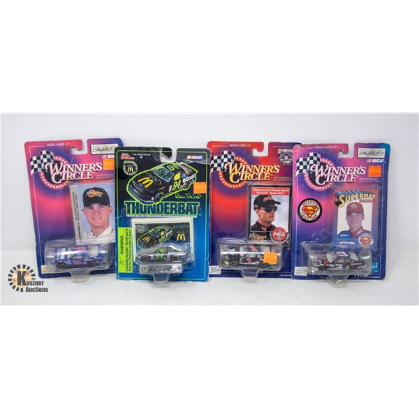LOT OF FOUR NASCAR DIECAST CAR AND CARD SETS