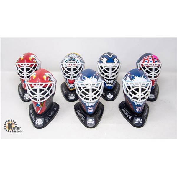 LOT OF SIX MINI COLLECTIBLE NHL HOCKEY MASKS