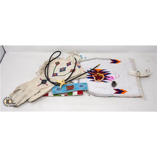 LOT OF ASSORTED INDIGENOUS BEADED REGALIA