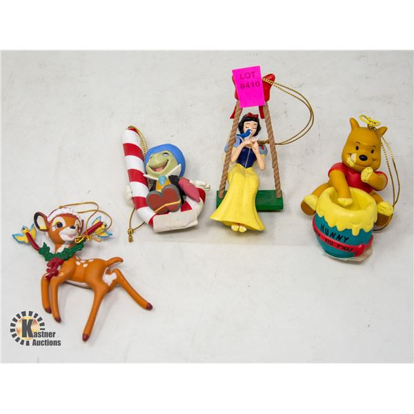 FOUR PIECE DISNEY TREE ORNAMENTS