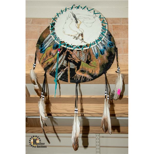 LOT OF TWO PAINTED DECORATIVE DREAMCATCHERS