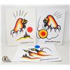 Image 1 : LOT OF THREE NOVICE INDIGENOUS PAINTINGS BY