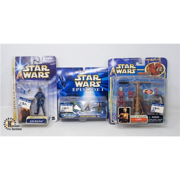 LOT OF THREE STAR WARS FIGURINE SETS
