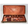 Image 1 : THREE PIECE ANTLER HANDLE CARVING KNIFE SET;