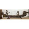 Image 1 : HAND CARVED TRIBAL CANOE WOODEN STATUE *NEEDS