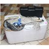 Image 1 : CAMPING BUNDLE; COOLER/ FISHING NETS & HARDCASE
