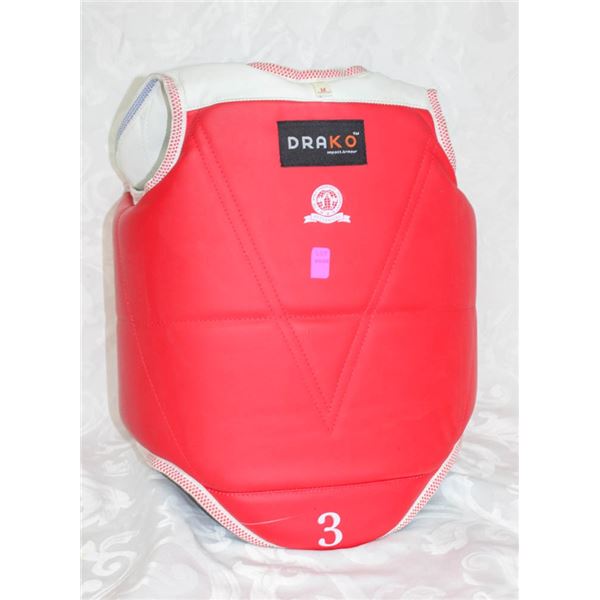 DRAKO TAEKWONDO YOUTH CHEST PROTECTOR SIZE; 3