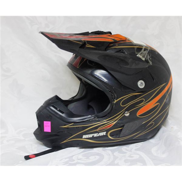 NO FEAR DOT APPROVED SNELL ATV HELMET SIZE; SMALL