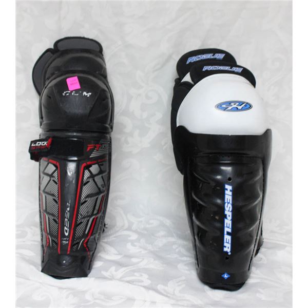 LOT OF 2 HOCKEY SHIN PADS; CCM & ROGUE