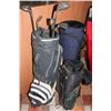 Image 1 : LOT OF 3 MISC GOLF BAGS W/ CLUBS * AS IS*