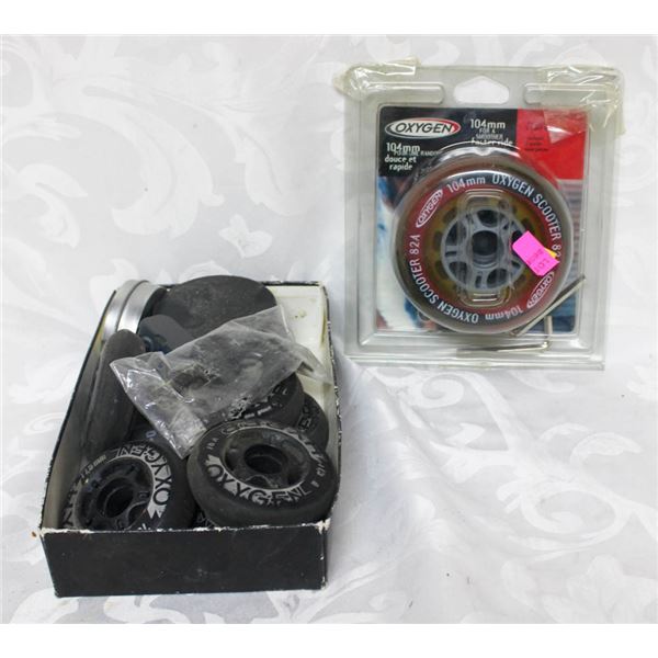 LOT OF MISC ROLLERBLADE & SCOOTER WHEELS *AS IS*