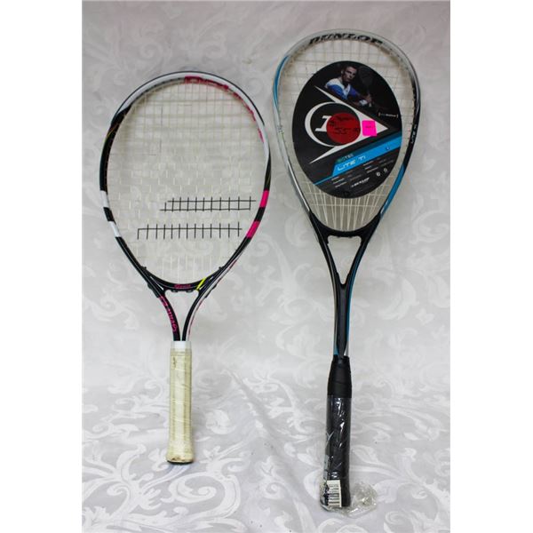 LOT OF 2 RACKETS; DUNLOP LITE TI  & GENIE 23