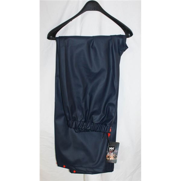 NEW NAVY BLUE HELLY HANSEN GALE RAIN PANT; SIZE XL