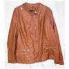 Image 1 : WOMENS ADDITIONELLE BROWN LEATHER-LIKE JACKET;