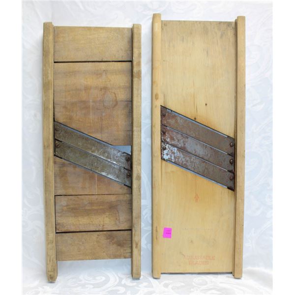 LOT OF 2 VINTAGE CABBAGE CUTTERS/ MANDOLINS