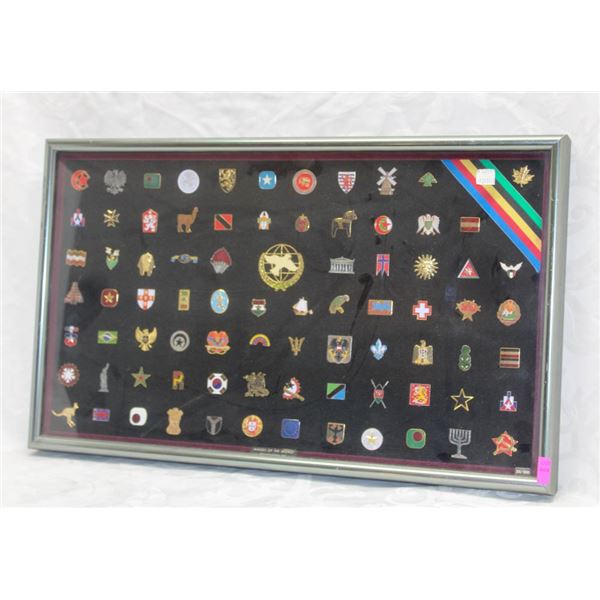 1983 IMAGES OF THE WORLD FRAMED PIN COLLECTION