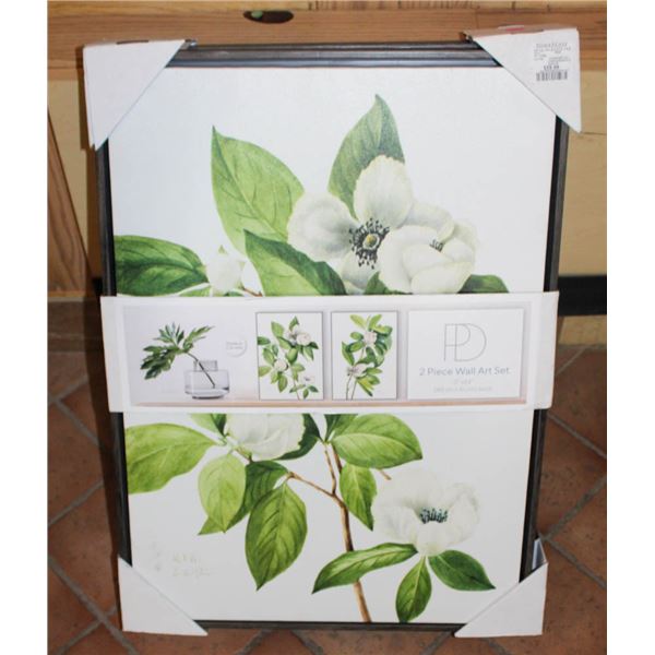 NEW PD 2PC FLORAL WALL ART SET