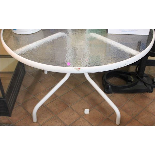ROUND GLASS PATIO TABLE *LAST DAY PICK-UP*