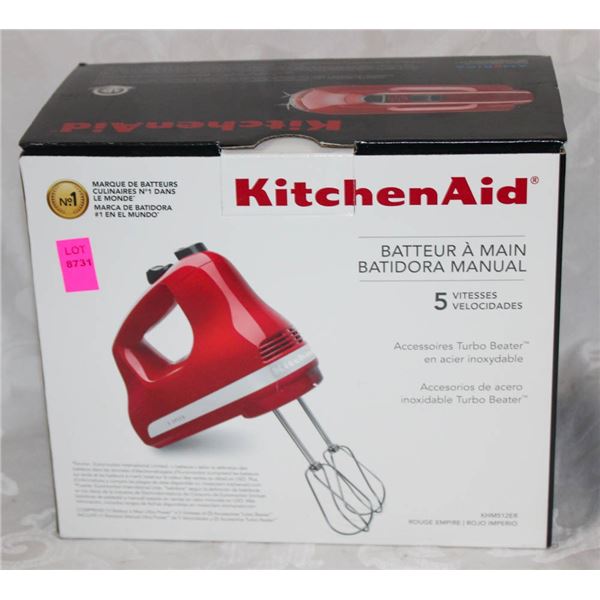 KITCHENAID 5 SPEED HANDMIXER- RED