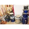 Image 1 : 9PC ASST'D DRUM SET W/ 2 TOTES OF DRUM ACCESSORIES