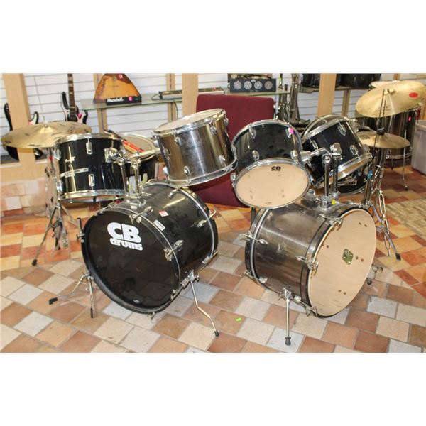 11PC CB DRUMS DRUMSET *AS IS* INCUDES; CYMBALS/