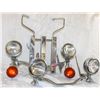 Image 1 : 3 PC CHROME MOTORCYCLE HEADLIGHT SETS & BACK RACK