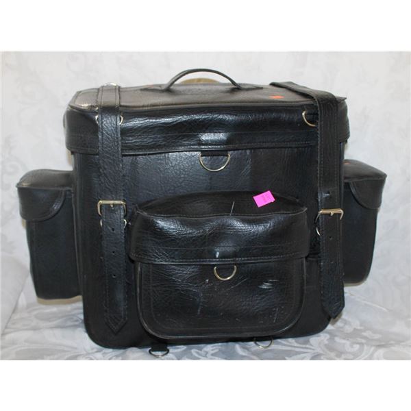 RIVER ROAD BLACK LEATHER HARDSHELL SIDE SADDLE BAG