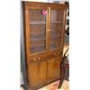 Image 1 : VINTAGE WOODEN CHINA CABINET; 4 DOOR/ 1 DRAWER