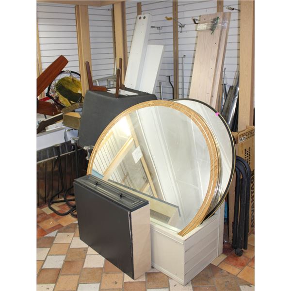 LARGE CORNER LOT OF ASSORTED UNBUILT FURNITURE/